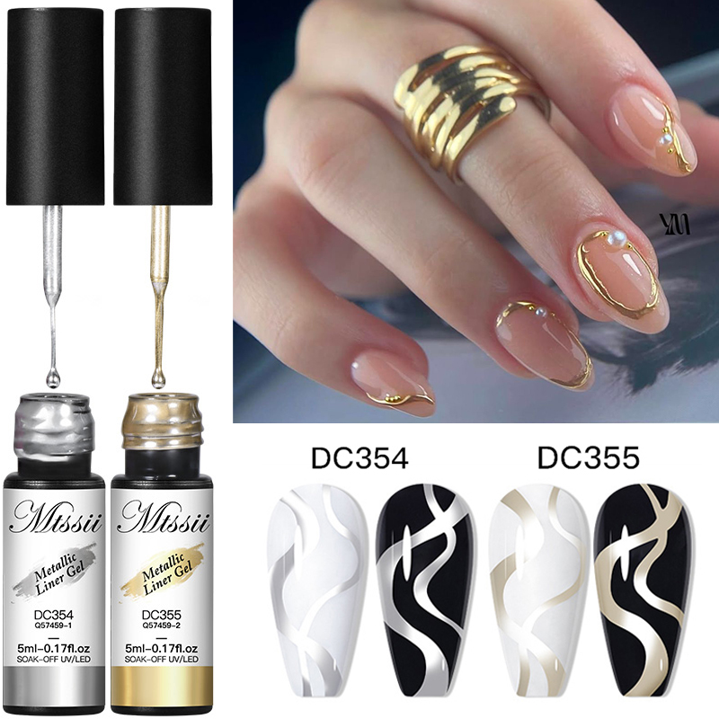 Nail Art Rose Gold - Mtssii 2/3 pçs forro metálico gel