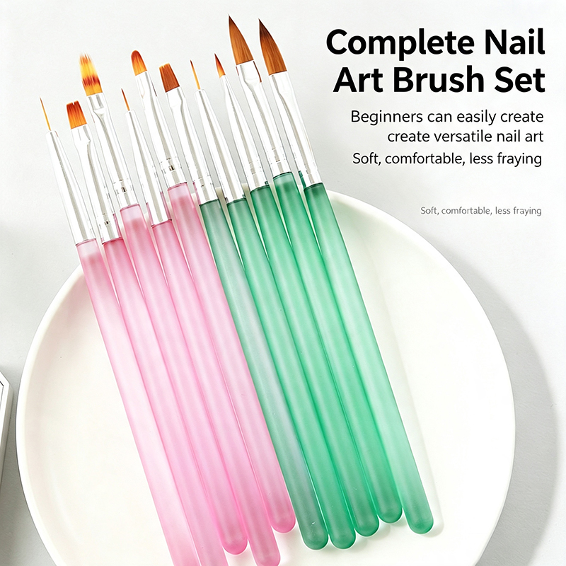 Nail Art Pink Soft - Conjunto de 5 Pincéis de Arte