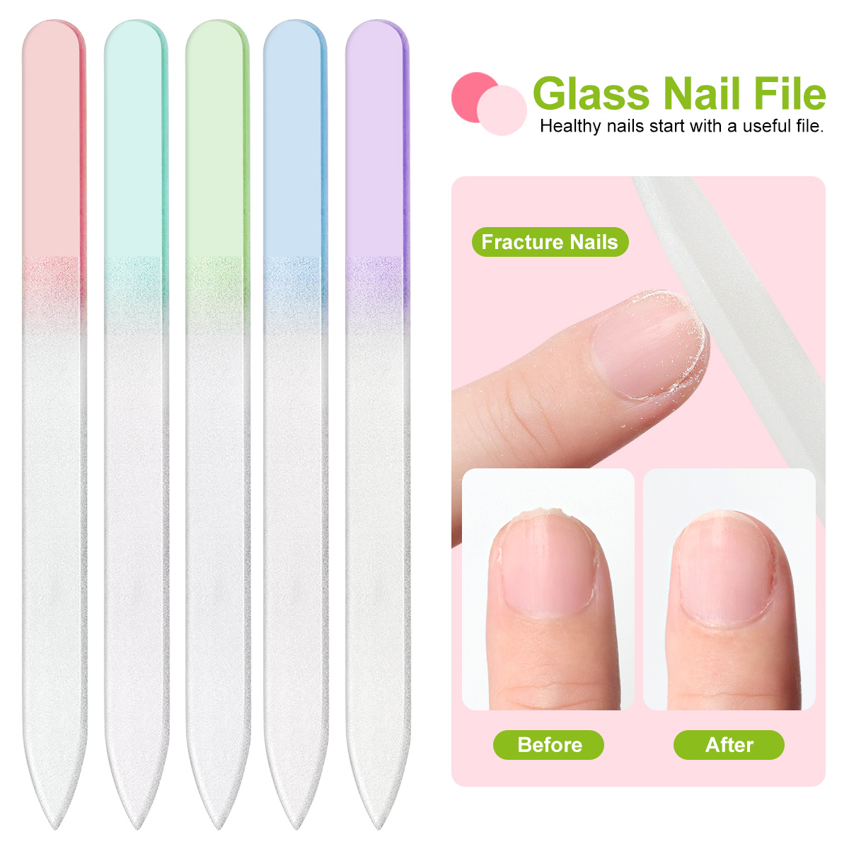 Nail Art Glossy - Cor nano vidro arquivo de unhas