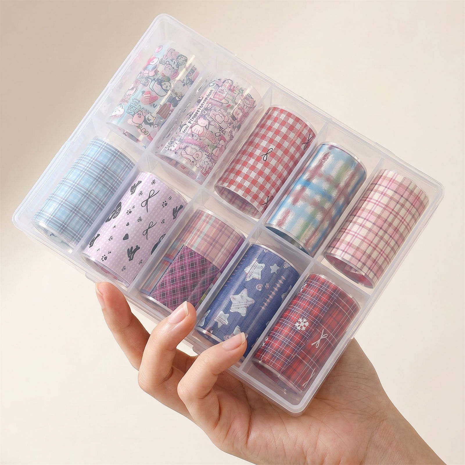 Nail Art Denim - 10 Rolos de Adesivos Coreanos para