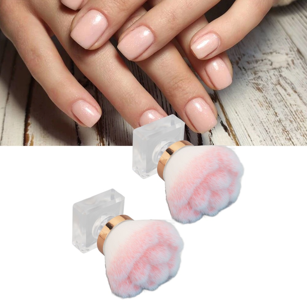 Nail Art Pink Soft - 2 pincéis rosa de cerdas macias