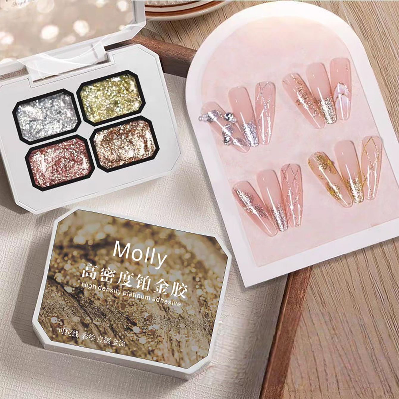 Nail Art Rose Gold - MIANEL Paleta de Gel para Unhas