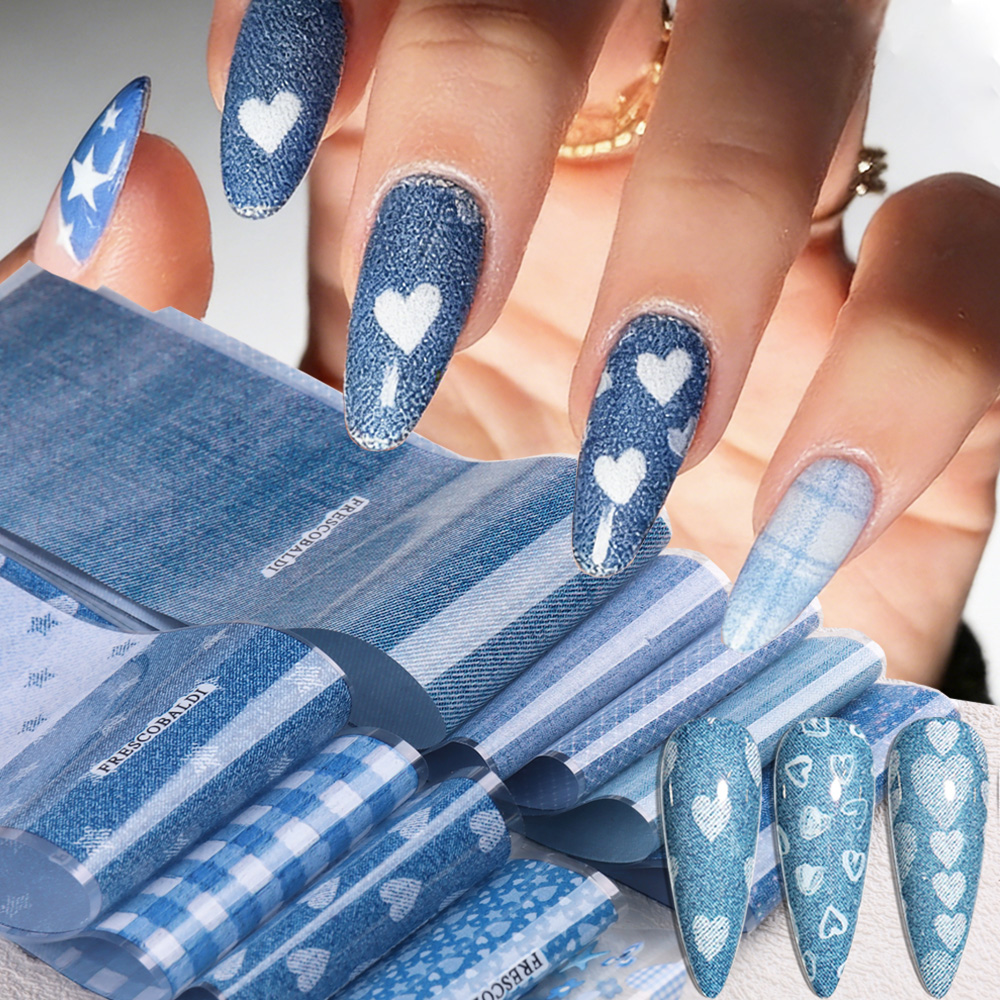 Nail Art Denim - Papel de Transferência para Unhas Estilo