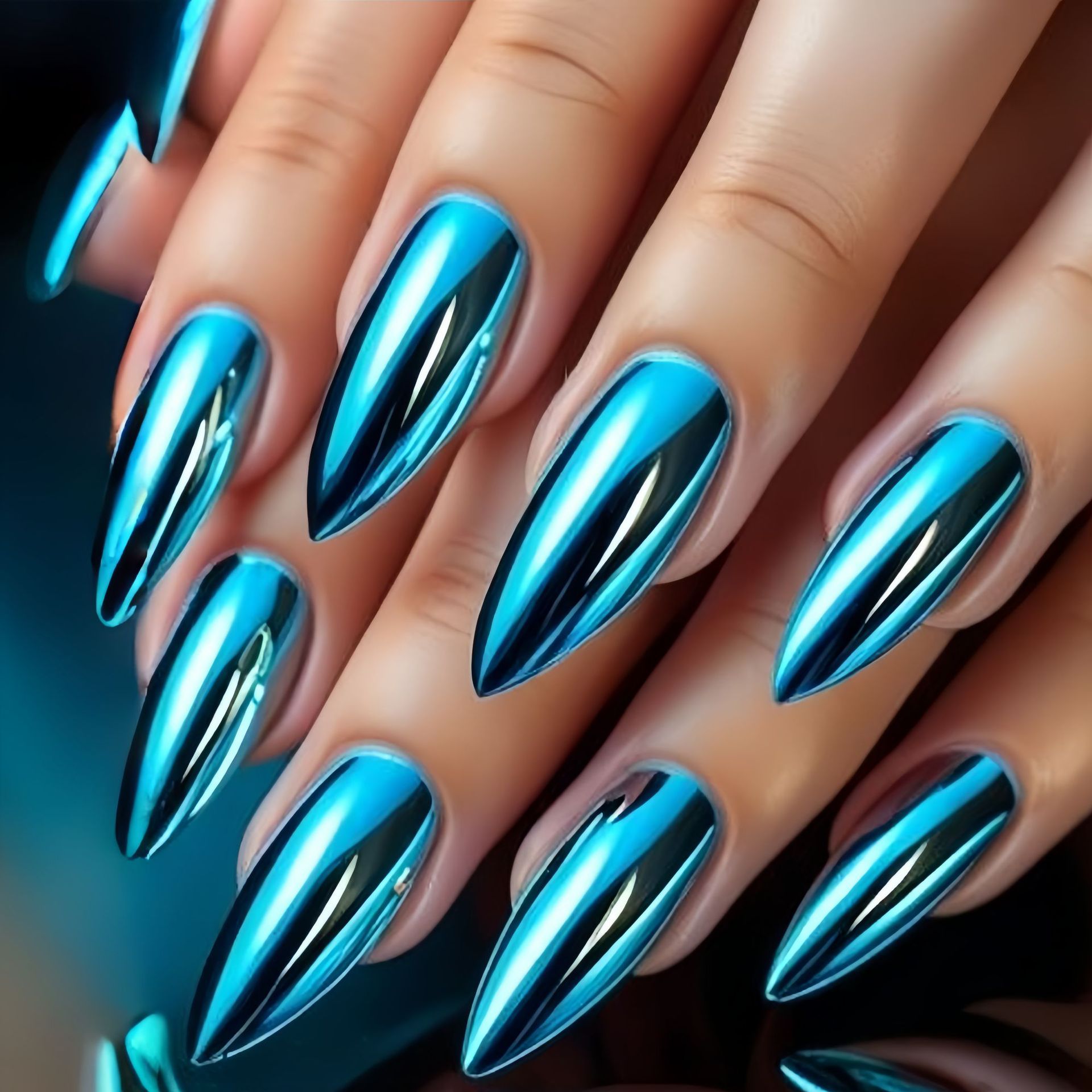 Nail Art Glossy - Unhas postiças médias para mulheres e