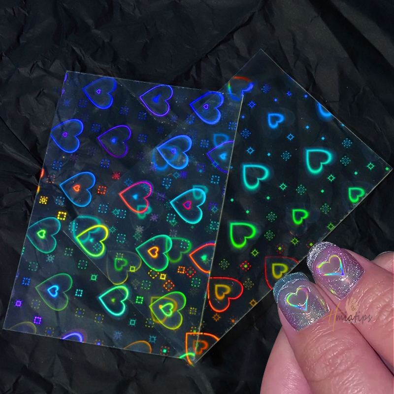 2 pçs holográfica aurora coraç - Nail Art Lotso avaliação e preço