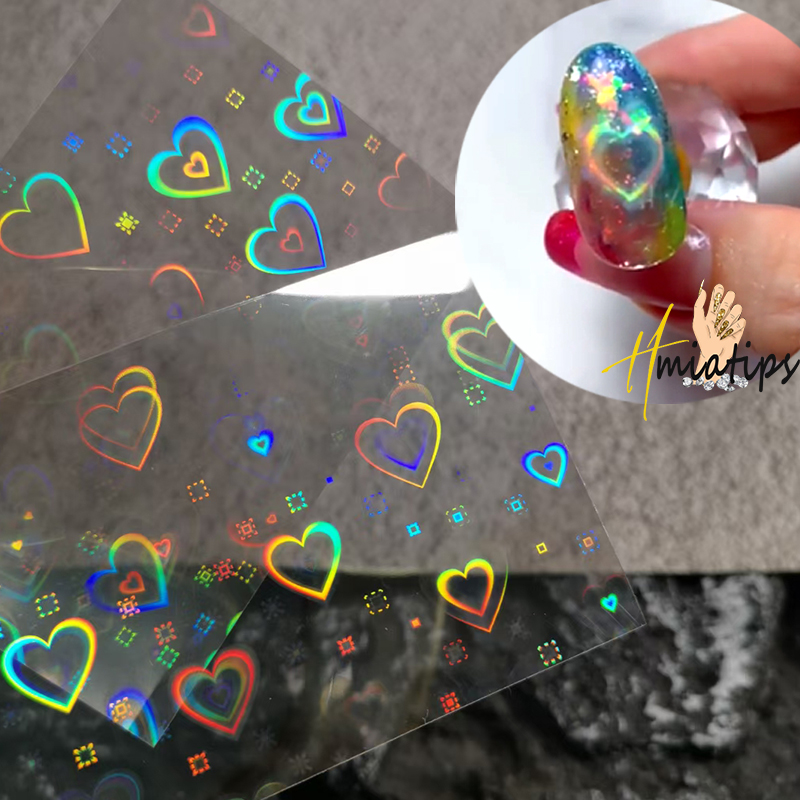 2 pçs holográfica aurora coraç - Nail Art Lotso avaliação e preço