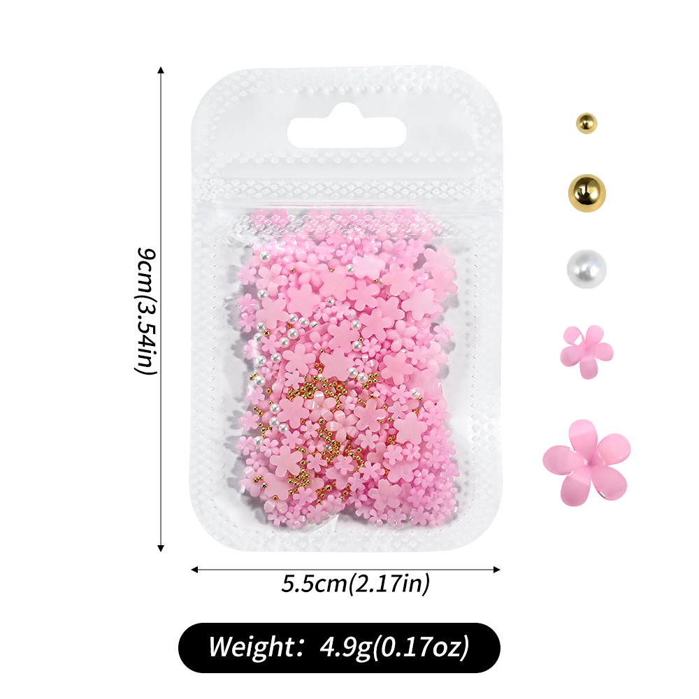 5g resina colorida cinco-pétal - Nail Art Rose Gold avaliação e preço