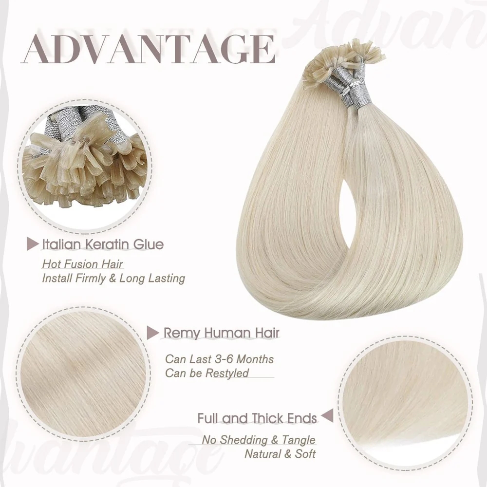 Extensões de cabelo de fusão q - Nail Art Glossy avaliação e preço