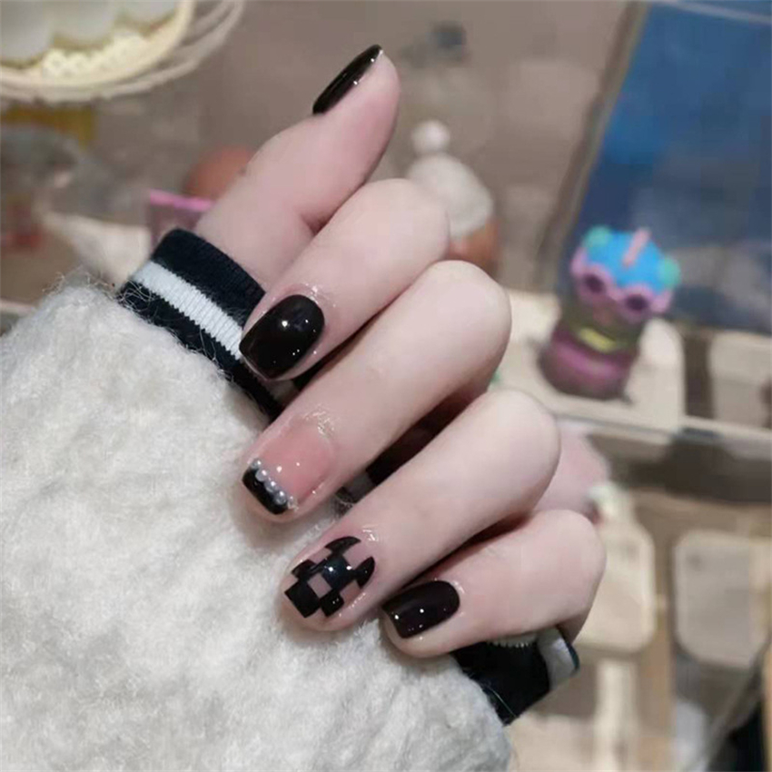 24 pçs curto acrílico dourado  - Nail Art Glossy avaliação e preço