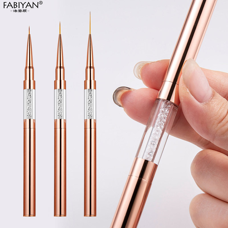 Rosa ouro escova de cabeça dup - Nail Art Rose Gold avaliação e preço