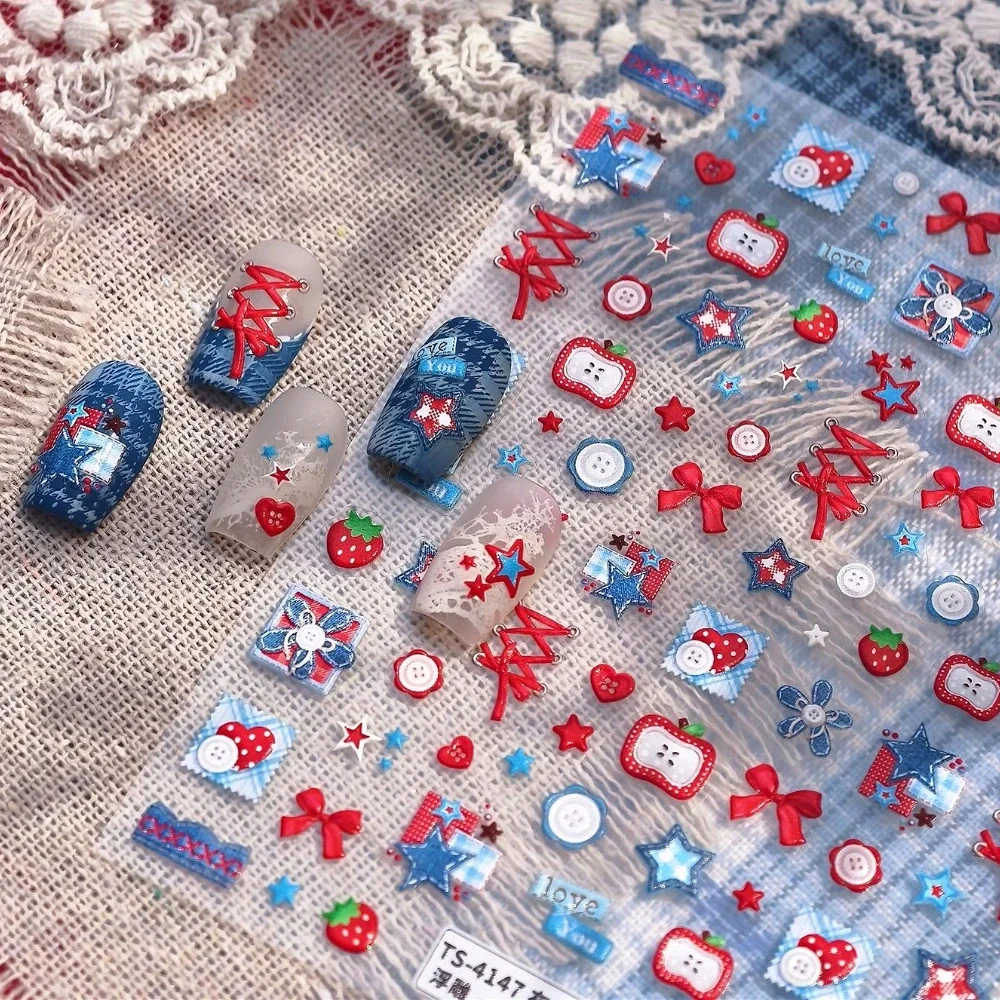 Adesivos de Unha 3D Autoadesiv - Nail Art Denim avaliação e preço
