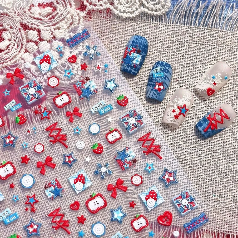 Adesivos de Unha 3D Autoadesiv - Nail Art Denim avaliação e preço