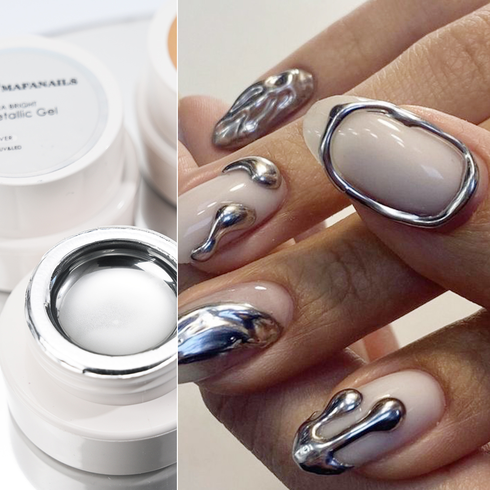 Esmalte em gel metálico prata  - Nail Art Glossy avaliação e preço