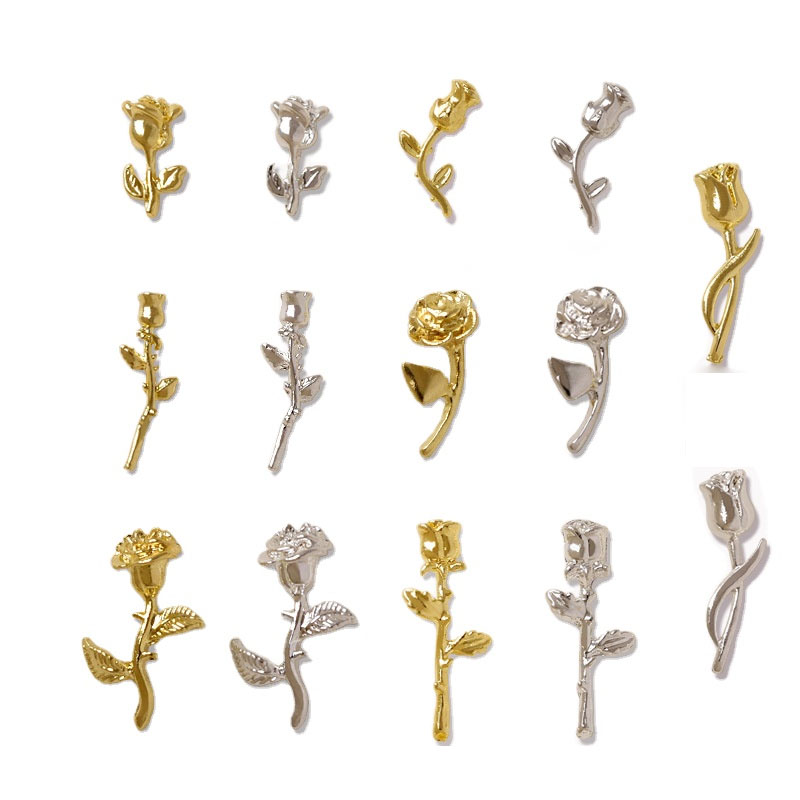 10 pçs 3d rosa ornamento da ar - Nail Art Rose Gold avaliação e preço