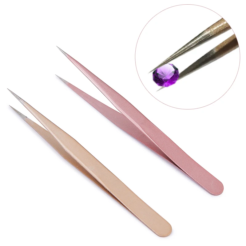 Pinça reta em ouro rosa champa - Nail Art Rose Gold avaliação e preço