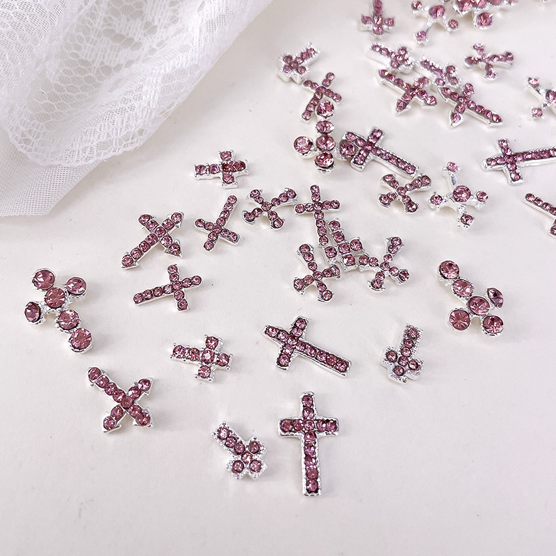 10 pçs punk brilho rosa diaman - Nail Art Lotso avaliação e preço