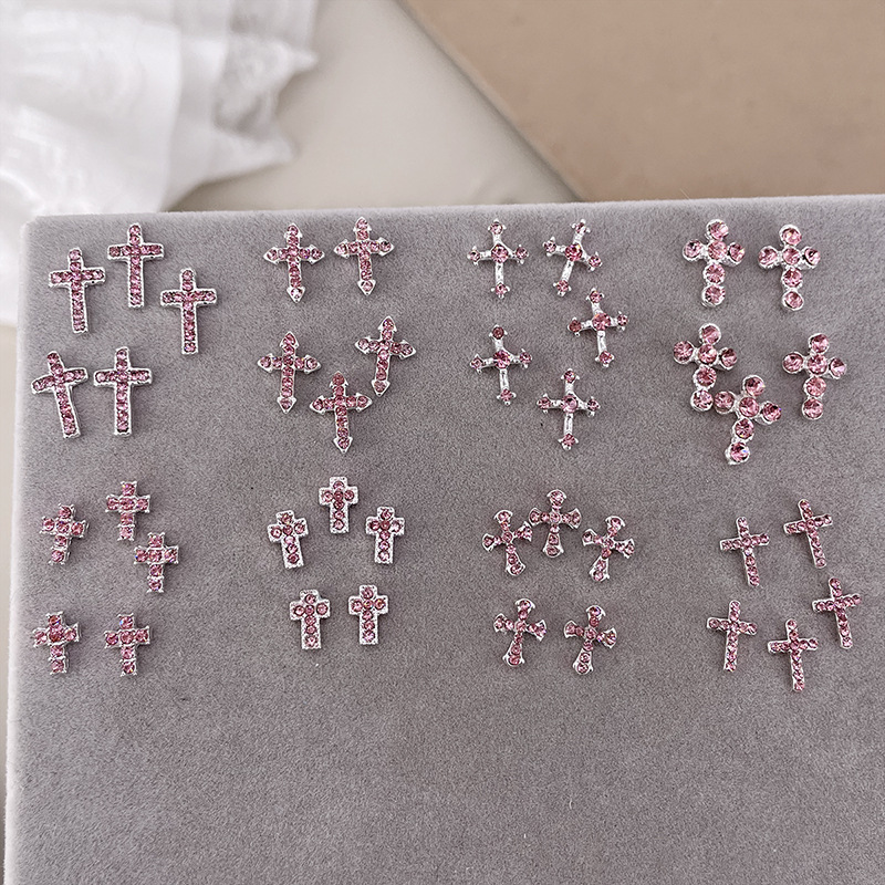 10 pçs punk brilho rosa diaman - Nail Art Lotso avaliação e preço