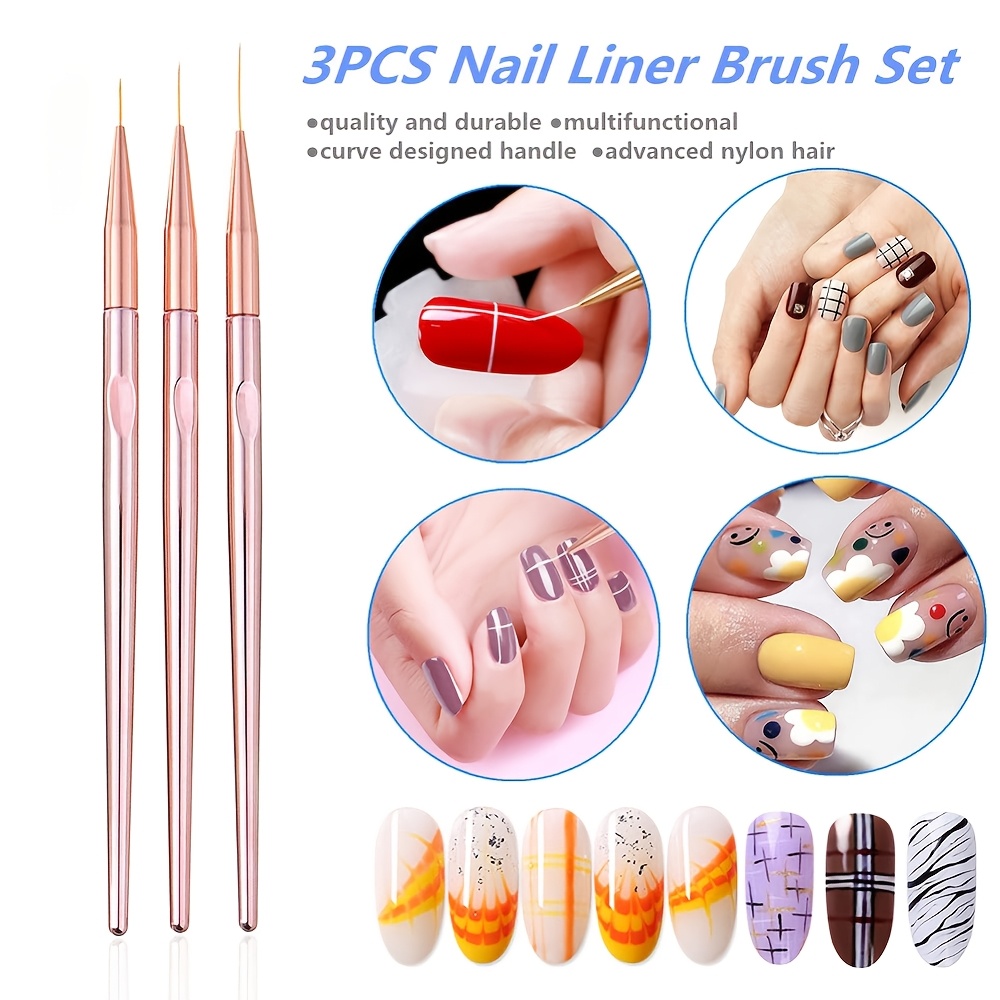 Conjunto de 3 Pincéis para Art - Nail Art Rose Gold avaliação e preço