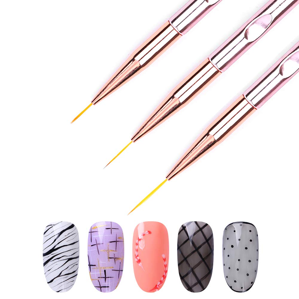 Conjunto de 3 Pincéis para Art - Nail Art Rose Gold avaliação e preço