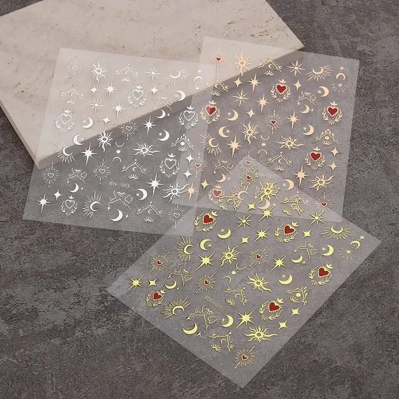 3 folhas 1 pacote, adesivos 3D - Nail Art Rose Gold avaliação e preço