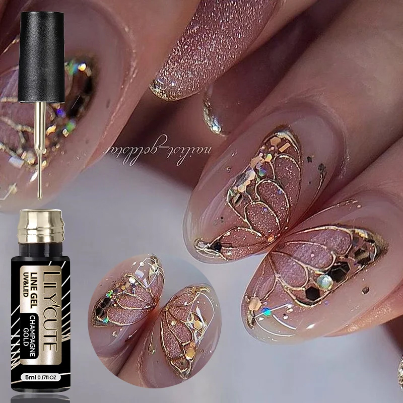 LILYCUTE 5ml Super Brilhante P - Nail Art Rose Gold avaliação e preço
